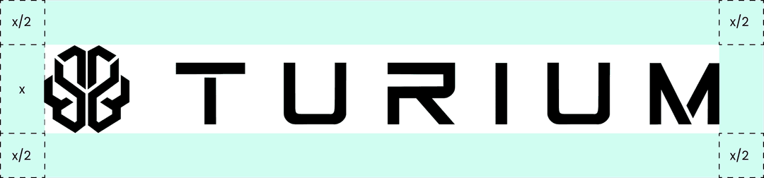 Turium logo clear space example