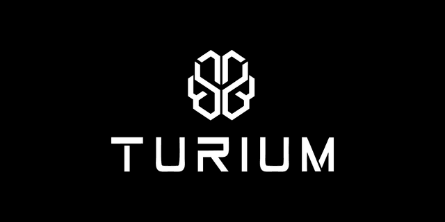 Turium logo, white vertical